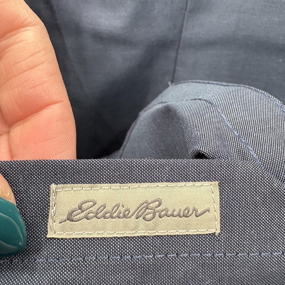 Eddie Bauer Button Up Shirt Womens L Tall Blue Wrinkle Free Shaped Fit Stretch - Picture 6 of 15